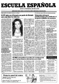 Portada:Escuela española. Año XLIX, núm. 2956, 11 de mayo de 1989