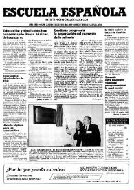Portada:Escuela española. Año XLIX, núm. 2960, 8 de junio de 1989