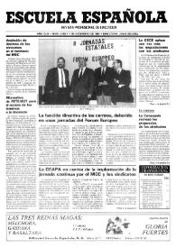 Portada:Escuela española. Año XLIX, núm. 2982, 7 de diciembre de 1989