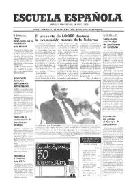 Portada:Escuela española. Año L, núm. 2999, 12 de abril de 1990