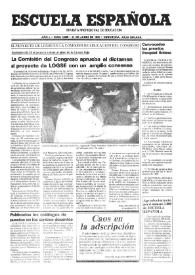 Portada:Escuela española. Año L, núm. 3008, 21 de junio de 1990