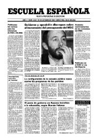 Portada:Escuela española. Año L, núm. 3022, 25 de octubre de 1990