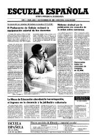 Portada:Escuela española. Año L, núm. 3023, 1 de noviembre de 1990