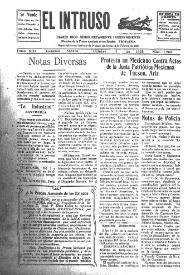 Portada:El intruso. Diario Joco-serio netamente independiente. Tomo XIII, núm. 1260, sábado 3 de octubre de 1925