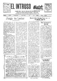 Portada:El intruso. Diario Joco-serio netamente independiente. Tomo XIII, núm. 1264, 8 de octubre de 1925 [sic]