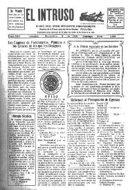Portada:El intruso. Diario Joco-serio netamente independiente. Tomo XIII, núm. 1289, domingo 8 de noviembre de 1925