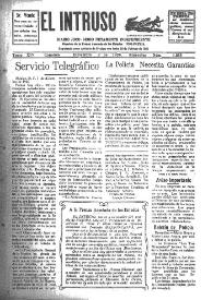 Portada:El intruso. Diario Joco-serio netamente independiente. Tomo XIV, núm. 1315, miércoles 9 de diciembre de 1925