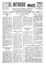 Portada:El intruso. Diario Joco-serio netamente independiente. Tomo XIV, núm. 1323, sábado 19 de diciembre de 1925