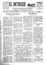 Portada:El intruso. Diario Joco-serio netamente independiente. Tomo XIV, núm. 1332, jueves 31 de diciembre de 1925