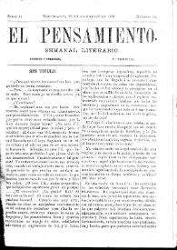 Portada:El pensamiento semanal literario. Núm. 14, 28 de septiembre de 1894 (sic)