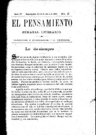 Portada:El pensamiento semanal literario. Núm. 52, 12 de octubre de 1895