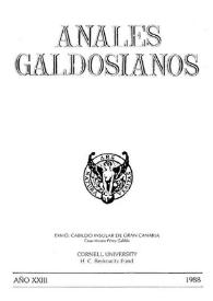 Portada:Anales galdosianos. Año XXIII, 1988