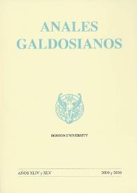 Portada:Anales galdosianos. Año XLIV y XLV, 2009-2010