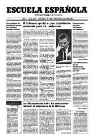 Portada:Escuela española. Año LI, núm. 3031, 4 de enero de 1991