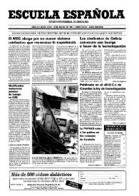 Portada:Escuela española. Año LI, núm. 3049, 9 de mayo de 1991