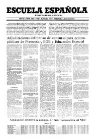 Portada:Escuela española. Año LI, núm. 3055, 17 de junio de 1991