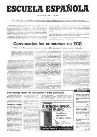 Portada:Escuela española. Año LI, núm. 3075, 3 de diciembre de 1991