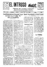 Portada:El intruso. Diario Joco-serio netamente independiente. Tomo XIV, núm. 1355, jueves 28 de enero de 1926