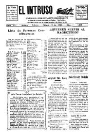 Portada:El intruso. Diario Joco-serio netamente independiente. Tomo XIV, núm. 1363, sábado 6 de febrero de 1926