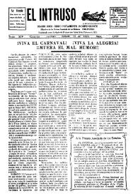 Portada:El intruso. Diario Joco-serio netamente independiente. Tomo XIV, núm. 1369, sábado 13 de febrero de 1926