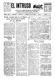 Portada:El intruso. Diario Joco-serio netamente independiente. Tomo XIV, núm. 1374, viernes 19 de febrero de 1926