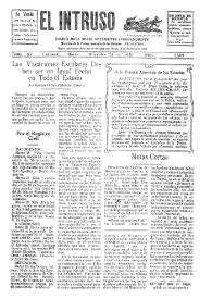 Portada:El intruso. Diario Joco-serio netamente independiente. Tomo XV, núm. 1402, miércoles 24 de marzo de 1926
