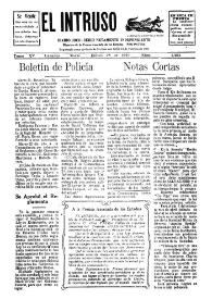 Portada:El intruso. Diario Joco-serio netamente independiente. Tomo XV, núm. 1403, jueves 25 de marzo de 1926