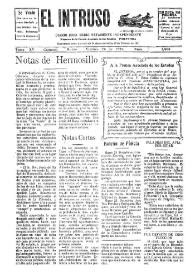 Portada:El intruso. Diario Joco-serio netamente independiente. Tomo XV, núm. 1404, viernes 26 de marzo de 1926