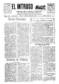 Portada:El intruso. Diario Joco-serio netamente independiente. Tomo XV, núm. 1416, sábado 10 de abril de 1926