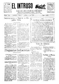 Portada:El intruso. Diario Joco-serio netamente independiente. Tomo XV, núm. 1434, sábado 1 de mayo de 1926