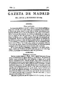 Portada:Gazeta de Madrid. 1809. Núm. 54, 23 de febrero de 1809