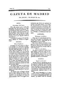 Portada:Gazeta de Madrid. 1809. Núm. 61, 2 de marzo de 1809