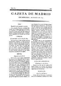 Portada:Gazeta de Madrid. 1809. Núm. 81, 22 de marzo de 1809