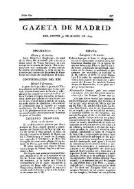 Portada:Gazeta de Madrid. 1809. Núm. 89, 30 de marzo de 1809
