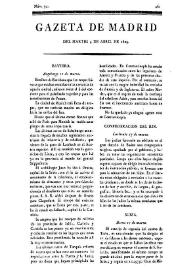 Portada:Gazeta de Madrid. 1809. Núm. 94, 4 de abril de 1809