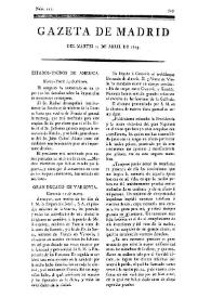 Portada:Gazeta de Madrid. 1809. Núm. 115, 25 de abril de 1809