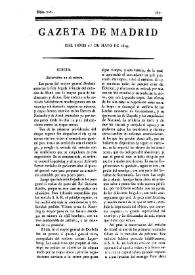 Gazeta de Madrid. 1809. Núm. 121, 1º de mayo de 1809 | Biblioteca Virtual Miguel de Cervantes