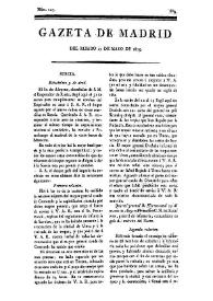 Portada:Gazeta de Madrid. 1809. Núm. 147, 27 de mayo de 1809