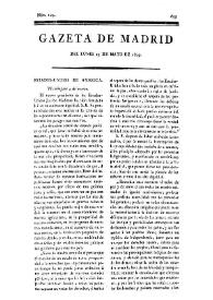 Portada:Gazeta de Madrid. 1809. Núm. 149, 29 de mayo de 1809
