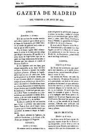 Portada:Gazeta de Madrid. 1809. Núm. 167, 16 de junio de 1809