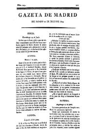 Portada:Gazeta de Madrid. 1809. Núm. 203, 22 de julio de 1809