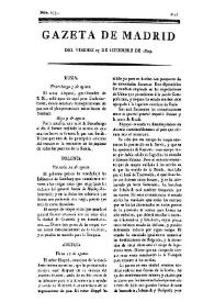 Portada:Gazeta de Madrid. 1809. Núm. 259, 15 de septiembre de 1809