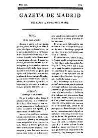 Portada:Gazeta de Madrid. 1809. Núm. 298, 24 de octubre de 1809
