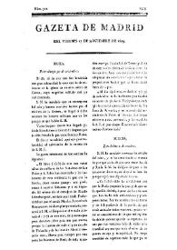Portada:Gazeta de Madrid. 1809. Núm. 322, 17 de noviembre de 1809