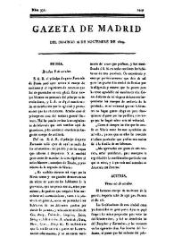 Portada:Gazeta de Madrid. 1809. Núm. 331, 26 de noviembre de 1809