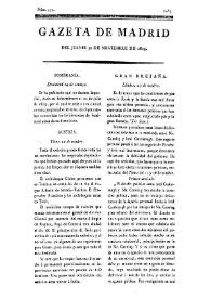 Portada:Gazeta de Madrid. 1809. Núm. 335, 30 de noviembre de 1809