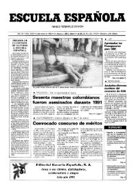 Escuela española. Año LII, núm. 3078, 2 de enero de 1992