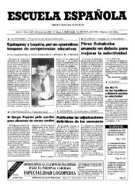 Portada:Escuela española. Año LII, núm. 3107, 23 de julio de 1992