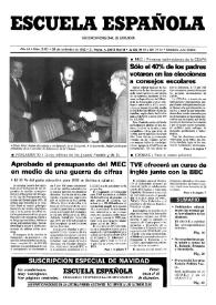 Portada:Escuela española. Año LII, núm. 3121, 26 de noviembre de 1992