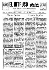 Portada:El intruso. Diario Joco-serio netamente independiente. Tomo XV, núm. 1472, miércoles 16 de junio de 1926